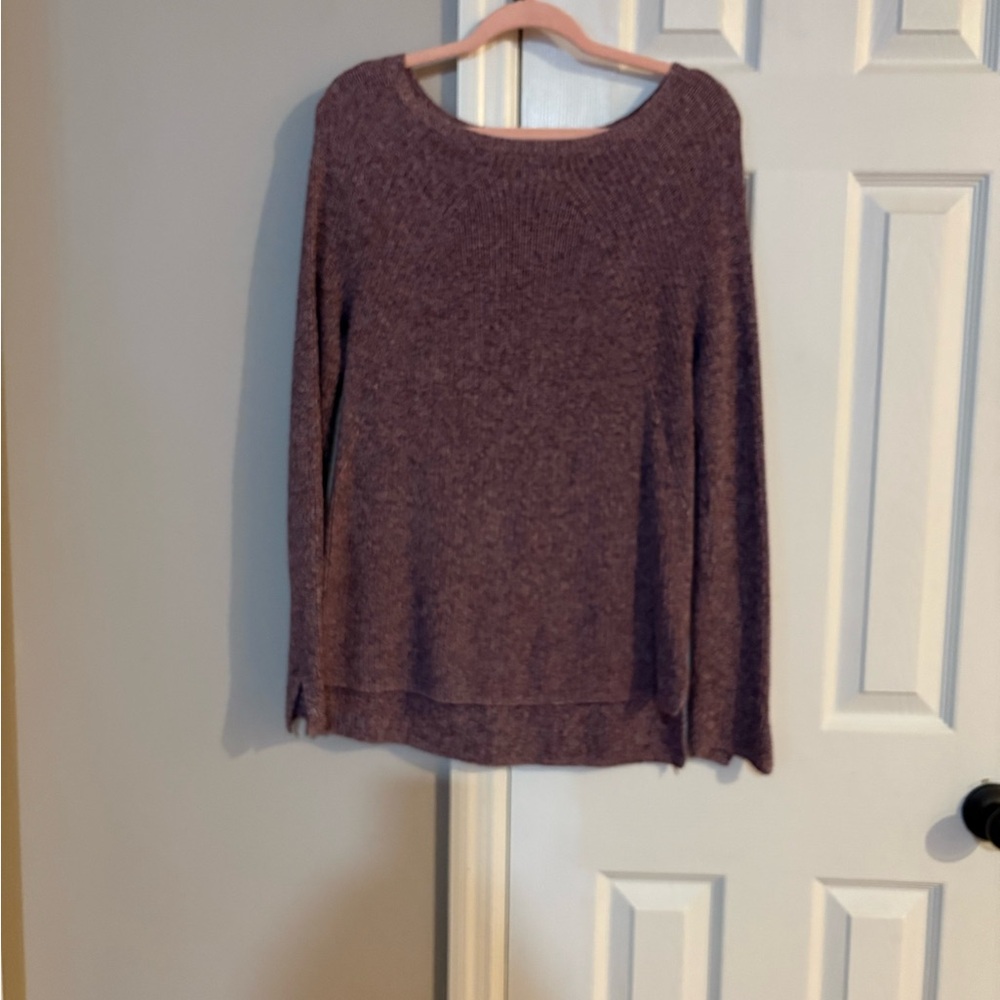 LOFT Women's Heathered Maroon Sweater